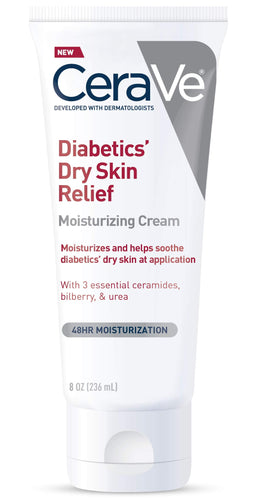 CeraVe Moisturizing Cream for Diabetics’ Dry Skin | Urea Cream with Bilberry for Face and Body | Fragrance Free & Paraben Free | 8 Ounce - Premium Creams from CeraVe - Just $12.89! Shop now at KisLike