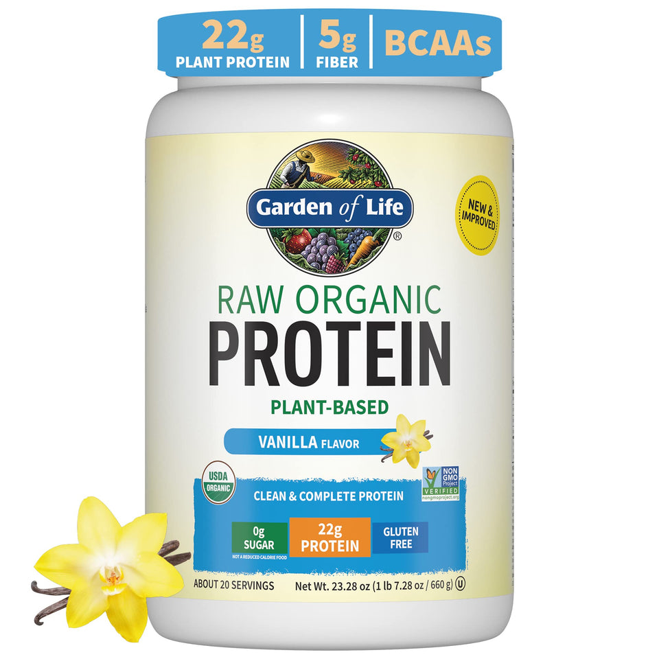 Garden of Life Organic Vegan Vanilla Protein Powder 22g Complete Plant Based Raw Protein & BCAAs Plus Probiotics & Digestive Enzymes for Easy Digestion – Non-GMO, Gluten-Free, Lactose Free 1.5 LB 20.0 Servings (Pack of 1) - Premium Blends from Garden of Life - Just $31.89! Shop now at Kis'like