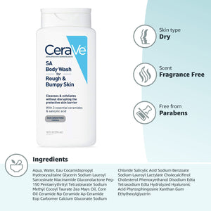 CeraVe Body Wash with Salicylic Acid | Fragrance Free Body Wash to Exfoliate Rough and Bumpy Skin | Allergy Tested | 10 Ounce SA Body Wash - Premium Body Washes from CeraVe - Just $17.89! Shop now at Kis'like