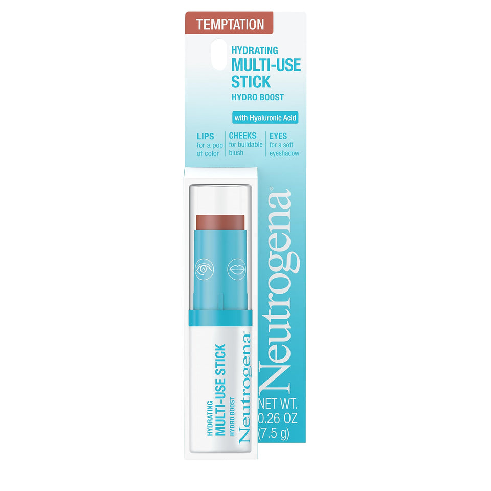 Neutrogena Hydro Boost Hydrating Multi-Use Makeup Stick with Hyaluronic Acid, Multipurpose Colored Makeup Balm for Lips, Cheeks & Eyes, Non-Comedogenic, Paraben-Free, Temptation, 0.26 oz - Premium Balms & Moisturizers from Neutrogena - Just $15.89! Shop now at KisLike
