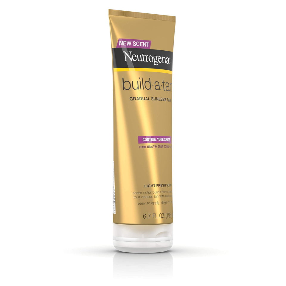 Neutrogena Build-A-Tan Gradual Sunless Tanning Lotion, Lightweight Fast-Drying Indoor Self-Tanning Body Lotion for a Healthy Glow or Deep Tan, Sheer Natural Color, 6.7 fl. oz (Pack of 3) - Premium Body Self-Tanners from Neutrogena - Just $38.89! Shop now at Kis'like