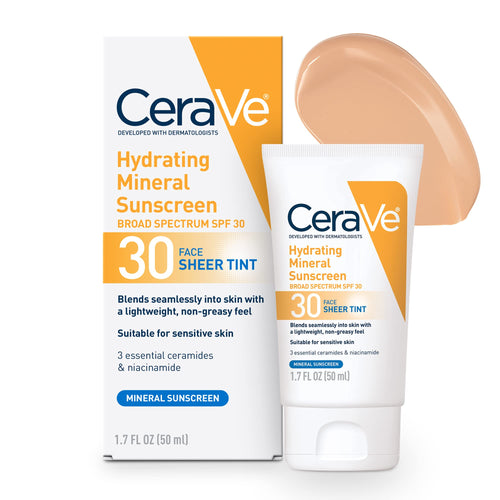 CeraVe Tinted Sunscreen with SPF 30 | Hydrating Mineral Sunscreen With Zinc Oxide & Titanium Dioxide | Sheer Tint for Healthy Glow | 1.7 Fluid Ounce 1.70 Fl Oz (Pack of 1) - Premium Facial Sunscreens from CeraVe - Just $16.89! Shop now at KisLike