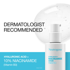 Neutrogena Hydro Boost + Niacinamide Serum for Face with Hyaluronic Acid & Vitamin B3, Multi-Action Face Serum to Hydrate & Improve Skin Complexion & Refine Look of Pores, Fragrance Free, 1 oz - Premium Serums from Neutrogena - Just $19.89! Shop now at Kis'like