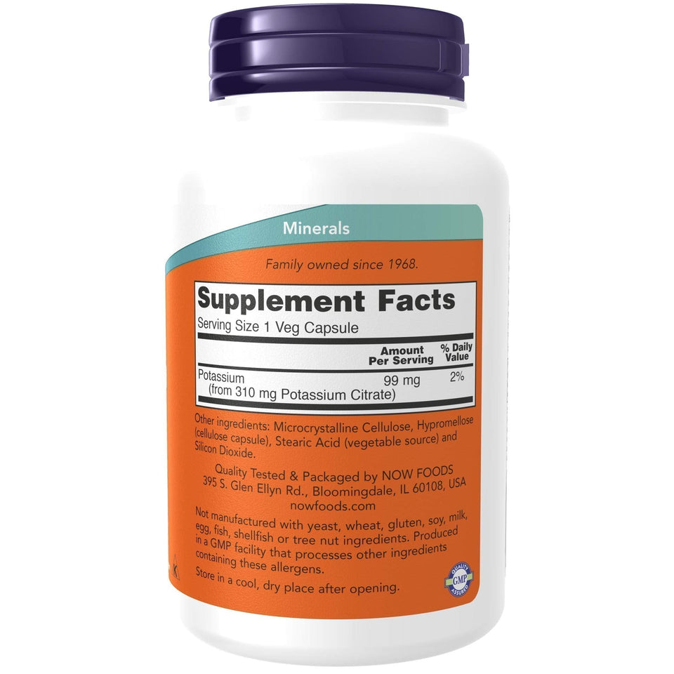 NOW Supplements, Potassium Citrate 99 mg, Supports Electrolyte Balance and Normal pH*, Essential Mineral, 180 Veg Capsules 180 Count (Pack of 1) Standard Packaging - Premium Potassium from NOW - Just $10.89! Shop now at Kis'like