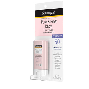 Neutrogena Pure & Free Baby Mineral Sunscreen Stick with Broad Spectrum SPF 50 & Zinc Oxide, Water-Resistant, Hypoallergenic, Paraben-, Dye- & PABA-Free Baby Face & Body Sunscreen, 0.47 oz 0.47 Ounce (Pack of 1) - Premium Body Sunscreens from Neutrogena - Just $11.89! Shop now at Kis'like