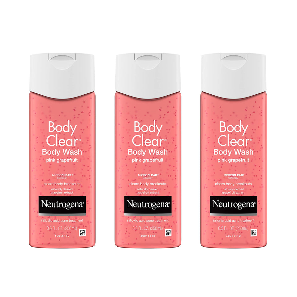 Neutrogena Body Clear Acne Treatment Body Wash with Salicylic Acid Acne Medicine, Pink Grapefruit Body Acne Cleanser to Prevent Breakouts on Back, Chest & Shoulders, 3 x 8.5 fl. oz Pink Grapefruit Body Wash 8.5 Fl Oz (Pack of 3) - Premium Body Washes from Neutrogena - Just $32.89! Shop now at KisLike