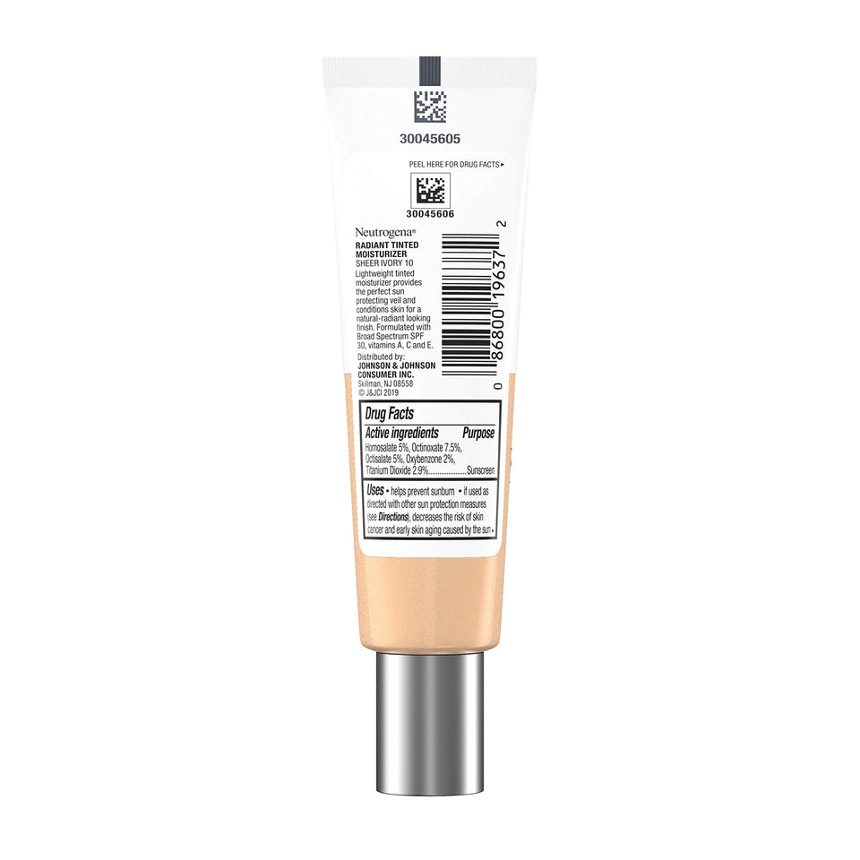 Neutrogena Healthy Skin Radiant Tinted Facial Moisturizer with Broad Spectrum SPF 30 Sunscreen Vitamins A, C, & E, Lightweight, Sheer, & Oil-Free Coverage, Sheer Ivory 10, 1.1 fl. oz - Premium Tinted Moisturizers from Neutrogena - Just $18.89! Shop now at KisLike