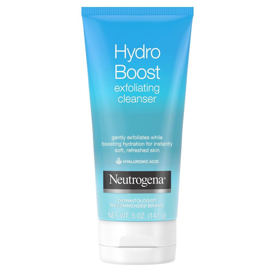Neutrogena Hydro Boost Gentle Exfoliating Daily Facial Cleanser with Hyaluronic Acid, Clinically Proven to Increase Skin's Hydration Level, Non-Comedogenic Oil-, Soap- & Paraben-Free, 3 x 5 Oz - Premium Washes from Neutrogena - Just $31.89! Shop now at Kis'like
