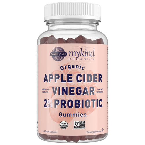 Garden of Life Apple Cider Vinegar Probiotic Gummies mykind Organics - USDA Organic ACV Gummy Vitamins, 2 Billion CFUs, Whole Food Vitamin B12-60 Vegan, Non-GMO Gummies for Digestion & Immunity Green Apple Cherry 60 Count (Pack of 1) - Premium Acidophilus from Garden of Life - Just $22.89! Shop now at Kis'like