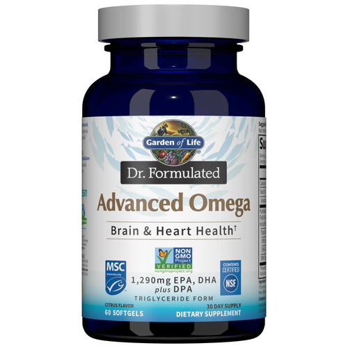 Garden of Life Dr. Formulated Advanced Omega Fish Oil - Lemon, 1,290mg EPA, DHA + DPA in Triglyceride Form, Single Source Omega 3 Supplement for Ultimate Brain & Heart Health, Non-GMO, 60 Softgels - Premium Omega-3 from Garden of Life - Just $25.89! Shop now at KisLike