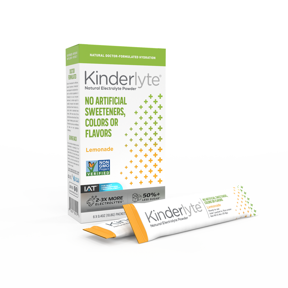 Kinderlyte Original Electrolyte Solution Lemonade Powder, 1 packet, 6 Pack - Premium Baby Beverages from Kinderlyte - Just $10.99! Shop now at KisLike