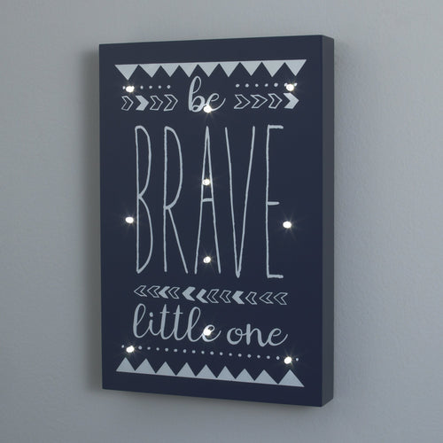 Little Love by NoJo Navy and White Aztec Be Brave Lighted Wall Décor Blue - Premium Baby Wall Decor from Little Love by NoJo - Just $15.99! Shop now at KisLike