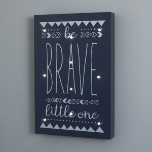 Little Love by NoJo Navy and White Aztec Be Brave Lighted Wall Décor Blue - Premium Baby Wall Decor from Little Love by NoJo - Just $15.99! Shop now at KisLike
