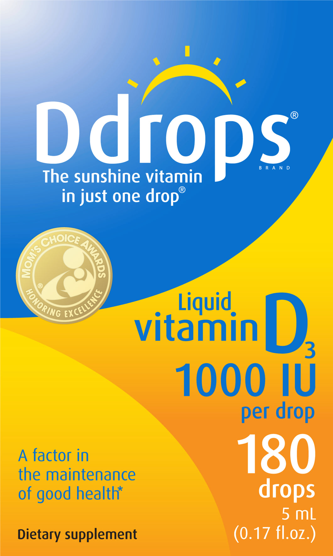 Ddrops Adult Vitamin D Liquid Drops, 1000 IU, 180 drops Ct Multicolor 0.17 fl oz - Premium Vitamin D3 from Ddrops - Just $19.54! Shop now at Kis'like