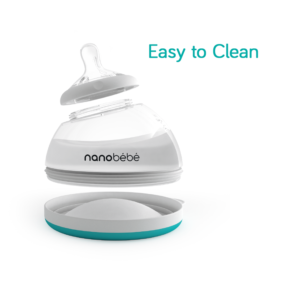 Nanobebe Transition Bottle in Teal or Grey, Single or Triple Pack Blue 8 oz - Premium Nanobebe from Nanobebe - Just $26.99! Shop now at Kis'like