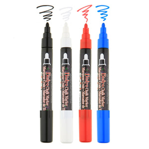 Marvy Uchida Bistro Chalk Marker, Broad Tip, Primary Colors, 4 Pc Set, 551740233 Red Black/Red/Blue/White - Premium Shop Markers by Brand from Marvy Uchida - Just $12.99! Shop now at 