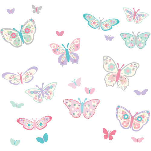 WallPops Flutterby Butterflies Applique Kit Blue 39 x 0.13 x 69 