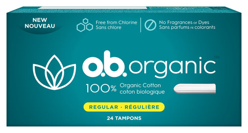 o.b. Organic Applicator-Free Tampons, Unscented, Regular, 24 Ct White 24 tampons - Premium All Feminine Care from o.b. - Just $9.99! Shop now at KisLike
