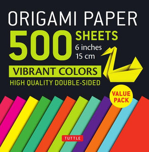 Origami Paper 500 Sheets Vibrant Colors 6" (15 CM): Tuttle Origami Paper: High-Quality Double-Sided Origami Sheets Printed with 12 Different Designs (Instructions for 6 Projects Included) (Other) Black - Premium All Paper & Printable Media from Tuttle Publishing - Just $12.99! Shop now at KisLike