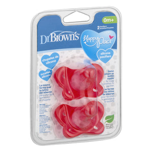Dr. Brown’s HappyPaci 100% Silicone Pacifier, 0-6m, Pink, 2 Count - Premium Pacifiers & Teethers from Dr. Brown's - Just $10.99! Shop now at Kis'like