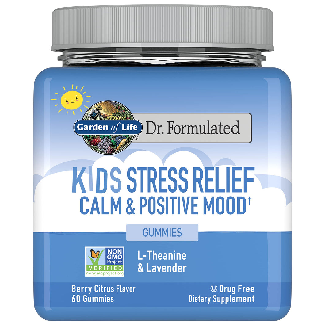 Garden of Life Stress Relief Gummies for Kids, Non-GMO Supplement for Calm & Positive Mood, Berry Citrus 60 Count, Vegan Energy Support L-Theanine Lavender Gummy Vitamin, Dr Formulated, 30 Day Supply - Premium Multivitamins from Garden of Life - Just $17.89! Shop now at Kis'like