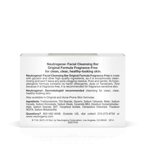 Neutrogena Original Fragrance-Free Facial Cleansing Bar with Glycerin, Pure & Transparent Gentle Face Wash Bar Soap, Free of Harsh Detergents, Dyes & Hardeners, 3.5 oz fragrance free 3.5 Ounce (Pack of 1)