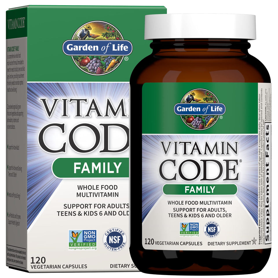 Garden of Life Multivitamin for Women, Men & Kids Age 6 and up, Vitamin Code Family Multi - 120 Vegetarian Capsules, Whole Food Vitamins, Food Blend & Probiotics, Gluten Free Dietary Supplements - Premium Multivitamins from Garden of Life - Just $40.89! Shop now at KisLike