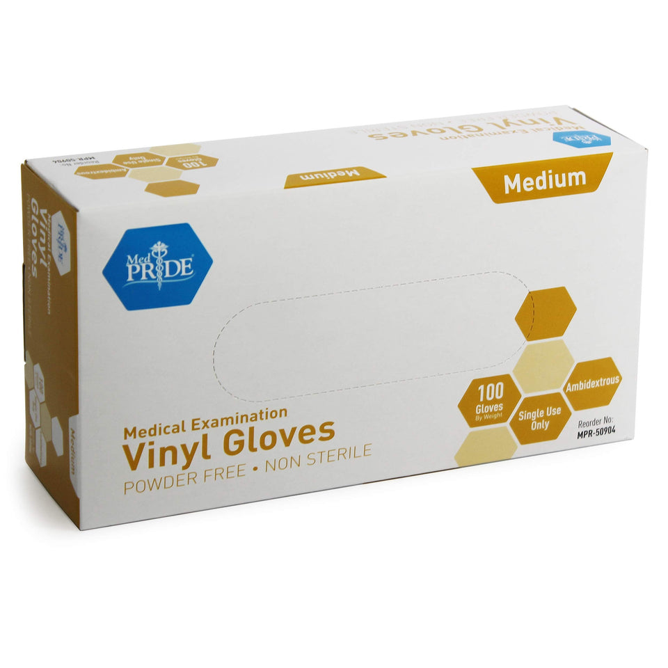 Medpride Medical Vinyl Examination Gloves (Medium, 100-Count) Latex Free Rubber | Disposable, Ultra-Strong, Clear | Fluid, Blood, Exam, Healthcare, Food Handling Use | No Powder - Premium Exam Gloves from MED PRIDE - Just $11.89! Shop now at Kis'like