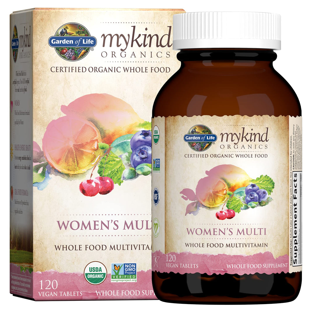 Garden of Life Organic Multivitamin for Women, mykind Organics Womens Multi with Vitamin C, D, Folate, B6, B12, Biotin, Iron, Vegan Whole Food Vitamins for Women, Energy, Skin, Nails, 120 Tablets 120 Count (Pack of 1) - Premium Multivitamins from Garden of Life - Just $72.89! Shop now at Kis'like