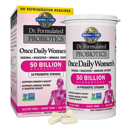 Garden of Life Once Daily Dr. Formulated Probiotics for Women 50 Billion CFU 16 Probiotic Strains with Organic Prebiotics for Digestive, Vaginal & Immune Health, Dairy Free, Shelf Stable 30 Capsules - Premium Probiotics from Garden of Life - Just $38.89! Shop now at KisLike