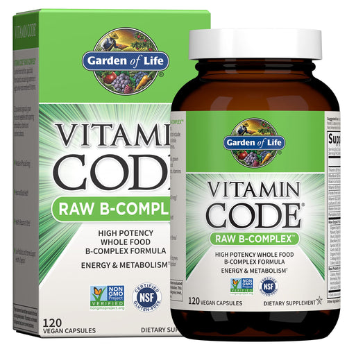 Garden of Life Raw B Complex - Vitamin Code - 120 Vegan Capsules, High Potency Vitamins for Energy & Metabolism with B2 Riboflavin, B1, B3, B6, Folate, B12 as Methylcobalamin & Biotin Plus Probiotics - Premium B-Complex from Garden of Life - Just $44.89! Shop now at KisLike