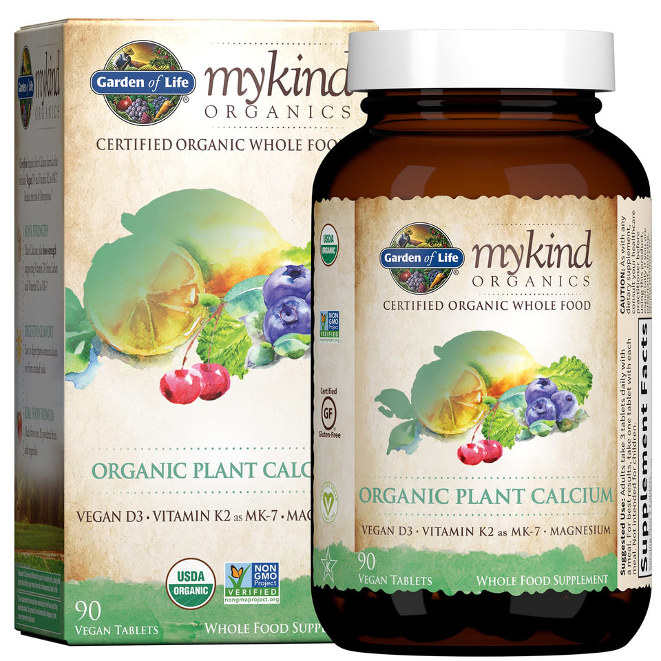 Garden of Life mykind Organics Plant Calcium Supplement Made from Whole Foods with Magnesium, Vitamin D as D3, and Vitamin K as MK7, Gluten-Free - 30 Day Count Unflavored 30.0 Servings (Pack of 1) - Premium Blended Vitamin & Mineral Supplements from Garden of Life - Just $34.89! Shop now at KisLike