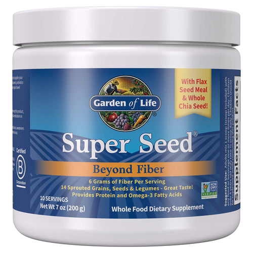 Garden of Life Super Seed, Whole Food Fiber Supplement with Protein and Omega3, 10 Servings, Vegetarian, 7 Oz 7 Ounce (Pack of 1) - Premium Dietary Fibers from Garden of Life - Just $15.89! Shop now at Kis'like