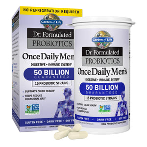 Garden of Life Probiotics for Men Dr Formulated 50 Billion CFU 15 Probiotics + Organic Prebiotic Fiber for Digestive, Colon & Immune Support, Daily Gas Relief, Dairy Free, Shelf Stable, 30 Capsules - Premium Acidophilus from Garden of Life - Just $37.89! Shop now at Kis'like