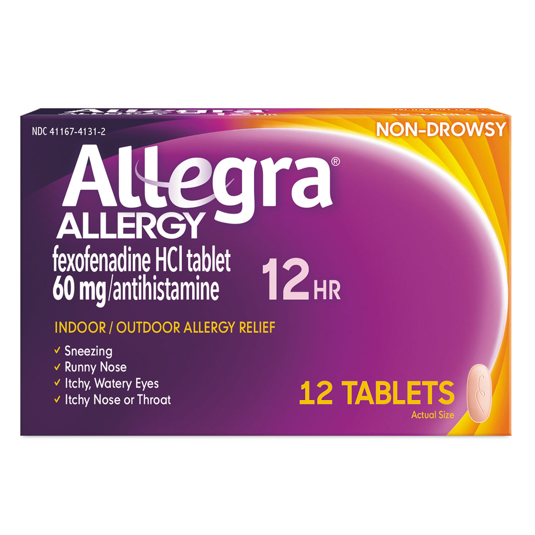 Allegra Adult 12HR Tablet (12 Ct, 60 mg), Allergy Relief White 1 - Premium Fexofenadine from Allegra - Just $21.62! Shop now at Kis'like