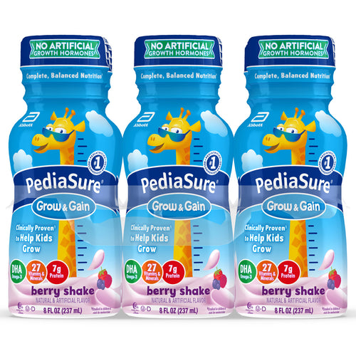 PediaSure Grow & Gain Kids Nutritional Shake, with Protein, DHA, and Vitamins & Minerals, Berry, 8 fl oz, 6 Count 48 oz - Kis'like