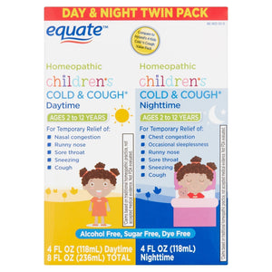 Equate Children's Homeopathic Daytime & Nighttime Cold & Cough Liquid Twin Pack, 4 fl oz 8 fl oz total - Premium Equate Children from Equate - Just $10.99! Shop now at KisLike