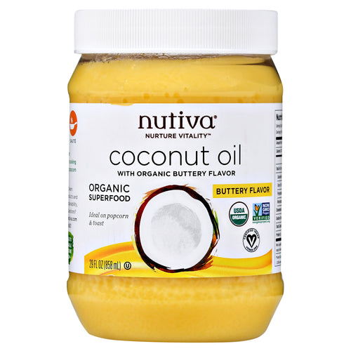 Nutiva Organic Coconut Oil with Buttery Flavor, 29 fl oz - Premium Cooking Oils from Nutiva - Just $17.16! Shop now at Kis'like
