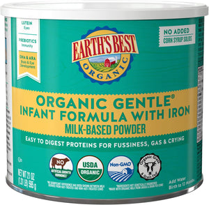 Earth's Best Organic Gentle Easy To Digest Milk-Based Infant Powder Formula with Iron, 21 oz. Can 5.8 oz - Premium All Baby Formula from Earth's Best - Just $39.99! Shop now at KisLike