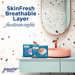 Equate Maxi Pads with Wings, Extra Heavy Overnight, Size 5, 60 Count White - Premium Equate Pads from Equate - Just $12.99! Shop now at Kis'like