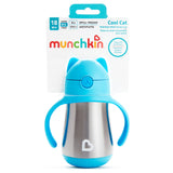 Munchkin Cool Cat Stainless Steel Straw Cup, Keeps Drinks Cool up to 15 Hours, 8 Ounce, Blue - Premium Sippy Cups: Alternatives to Plastic from Munchkin - Just $18.99! Shop now at KisLike