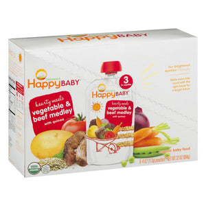 (8 Pouches) Happy Baby Organics Hearty Meals Vegetable & Beef Medley With Quinoa Pouches, 4.0 OZ White - Premium Fall Baby Food from Happy Baby - Just $17.30! Shop now at Kis'like