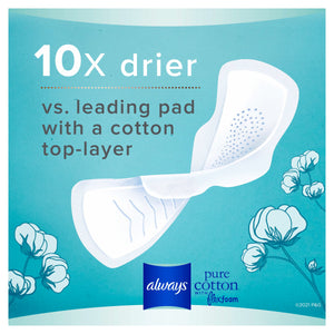 Always Pure Cotton with FlexFoam Pads Heavy Flow Size 2, 24 Count White 24 ct - Premium HSA Eligible Feminine Care from Always - Just $9.99! Shop now at Kis'like