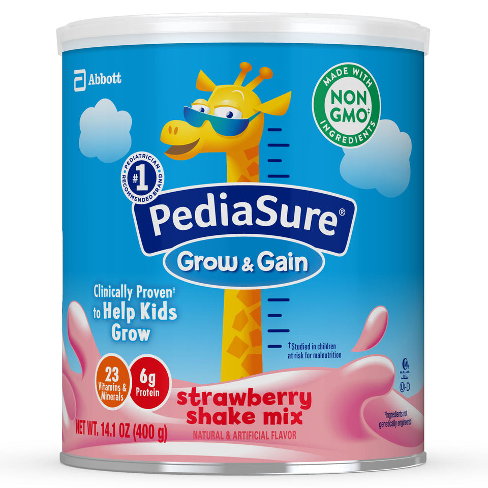 PediaSure Grow & Gain Non-GMO & Gluten-Free Shake Mix Powder, Nutritional Shake For Kids, With Protein, Probiotics, DHA, Antioxidants*, and Vitamins & Minerals, Strawberry, 14.1 oz - Premium Baby Beverages from PediaSure - Just $17.99! Shop now at Kis'like