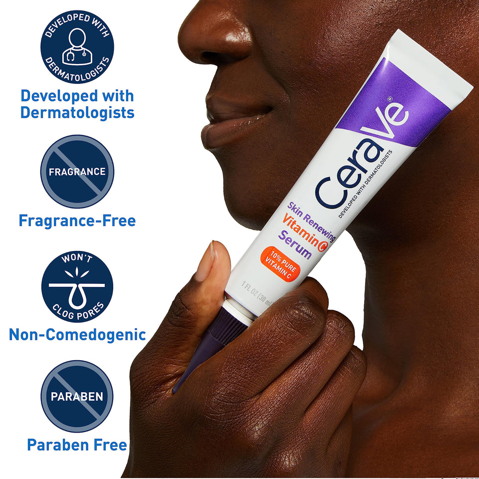 CeraVe Vitamin C Serum with Hyaluronic Acid | Skin Brightening Serum for Face with 10% Pure Vitamin C | Fragrance Free | 1 Fl. Oz 1 Fl Oz (Pack of 1) - Premium Serums from CeraVe - Just $21.89! Shop now at Kis'like