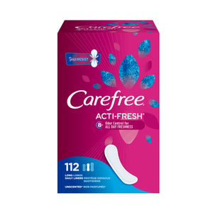 Carefree ACTi-Fresh Long Pantiliners, Unscented, 112 Ct White 112 pantiliners - Premium All Feminine Care from Carefree - Just $14.89! Shop now at Kis'like