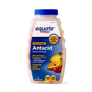 Equate Ultra Strength Antacid Tropical Fruit Chewable Tablets, 1000 mg, 160 Count Do not use if printed seal under cap is - Premium Digestion and Nausea Must Haves from Equate - Just $6.99! Shop now at Kis'like