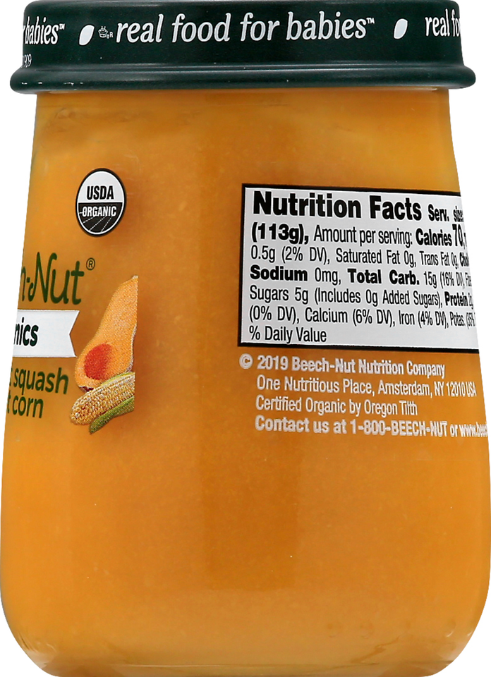(10 Pack) Organics Stage 2, Butternut Squash & Sweet Corn Baby Food, 4 oz Jar Multicolor - Premium Fall Baby Food from Beech-Nut - Just $19.90! Shop now at Kis'like