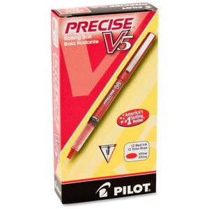 Pilot, PIL35336, Precise V5 Extra-Fine Premium Capped Rolling Ball Pens, 12 / Dozen Red 0.5 mm - Premium Rollerball Pens from Pilot - Just $18.99! Shop now at Kis'like