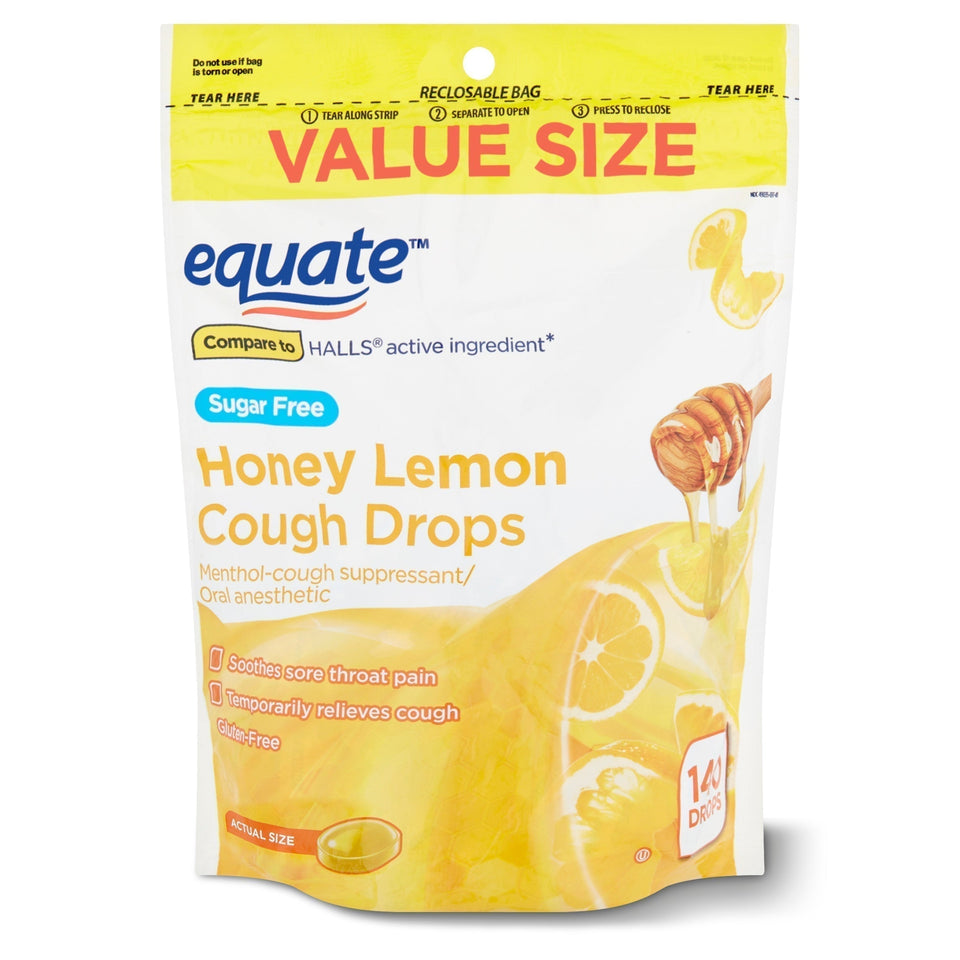 Equate Sugar Free Honey Lemon Cough Drops Value Size with Menthol, 140 Count - Premium Equate Sugar from Equate - Just $5.99! Shop now at KisLike